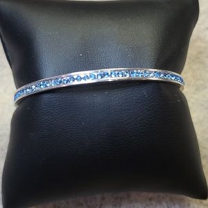 Bracelet blue Rhinestones on silver tone